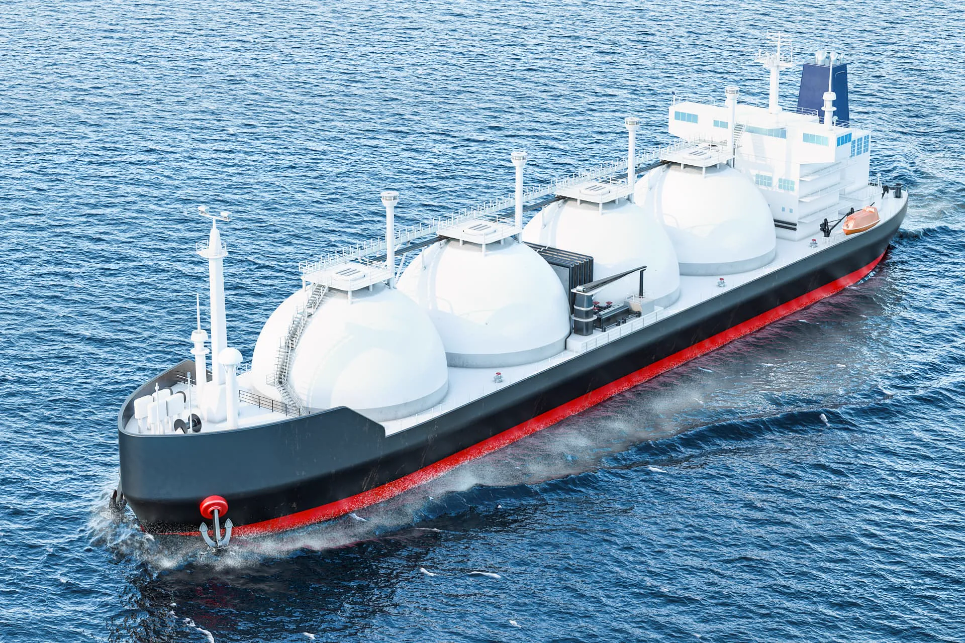 Cargo vessel underway at sea